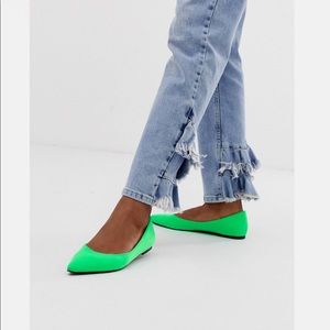 ASOS green flats